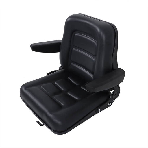 DURAFORCE Adjustable Backrest Lawn Mower Tractor Seat Forklift Excavator Seat w/ Armrests
