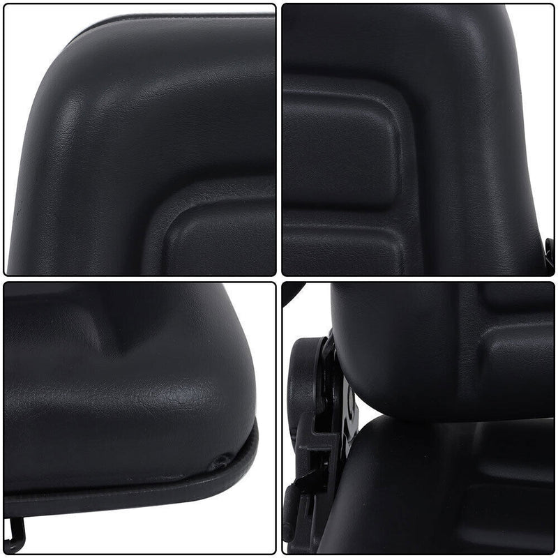 DURAFORCE Adjustable Backrest Lawn Mower Tractor Seat Forklift Excavator Seat w/ Armrests