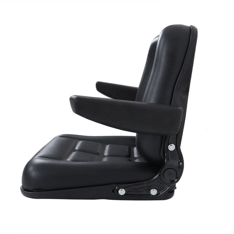 DURAFORCE Adjustable Backrest Lawn Mower Tractor Seat Forklift Excavator Seat w/ Armrests