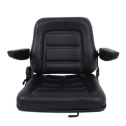 DURAFORCE Adjustable Backrest Lawn Mower Tractor Seat Forklift Excavator Seat w/ Armrests
