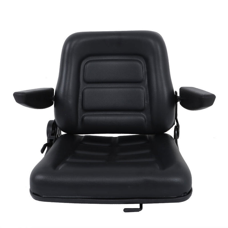 DURAFORCE Adjustable Backrest Lawn Mower Tractor Seat Forklift Excavator Seat w/ Armrests