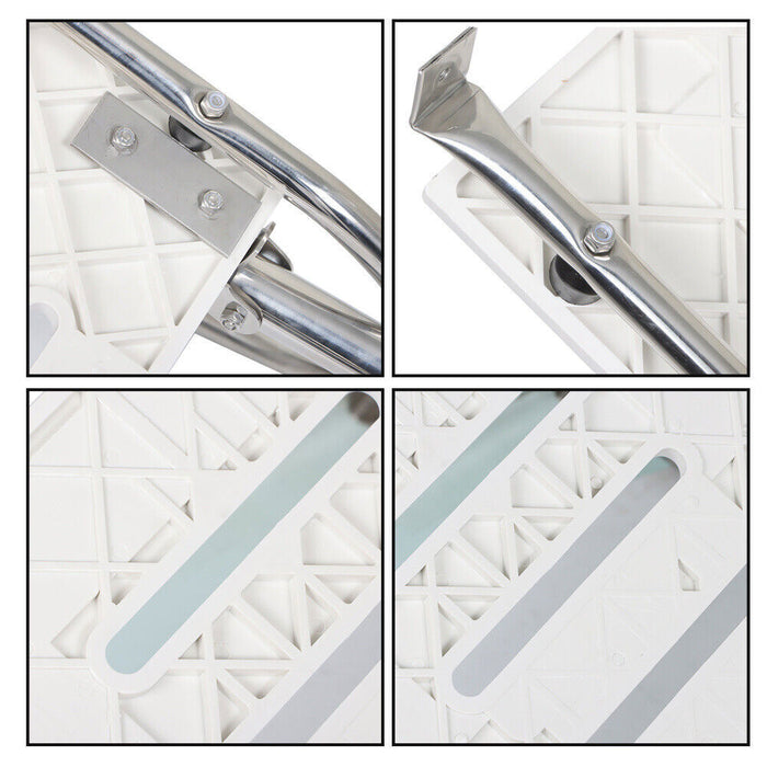 DURAFORCE 3 Step Stainless Steel Telescoping Boat Ladder With Platform 2 Handrails