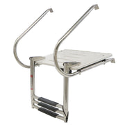 DURAFORCE 3 Step Stainless Steel Telescoping Boat Ladder With Platform 2 Handrails