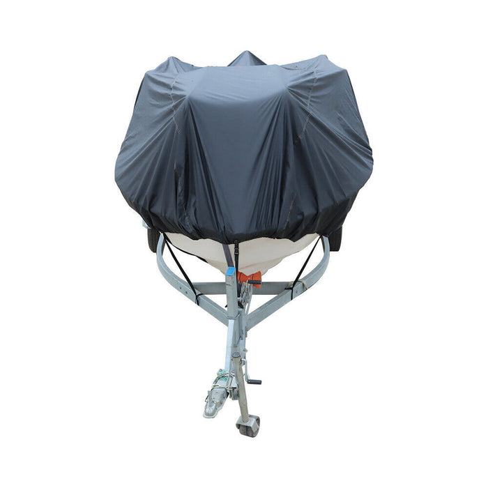 DURAFORCE 11ft 12ft 13ft 420D Boat Cover V-Hull Runabouts Waterproof Heavy Duty Black