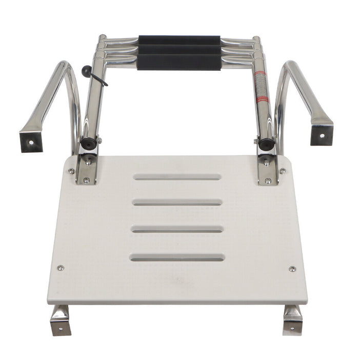 DURAFORCE Telescoping Boat Ladder Stainless Steel 3 Step With Platform 2 Handrails