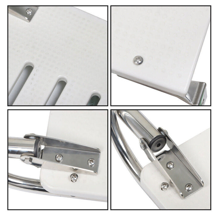 DURAFORCE Telescoping Boat Ladder Stainless Steel 3 Step With Platform 2 Handrails