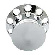 DURAFORCE Chrome Hub Cover Kit 33mm Front Rear for Semi Truck Wheel Axle Covers Spiked