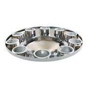 DURAFORCE Chrome Hub Cover Kit 33mm Front Rear for Semi Truck Wheel Axle Covers Spiked