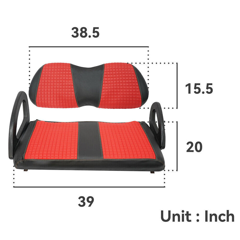 DURAFORCE Golf Carts Red Front and Rear Seat Covers Fits For Club Car Precedent 2004-Up