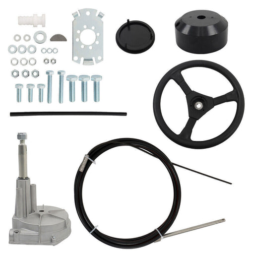 DURAFORCE 15 Feet SS13715 Boat Cable Rotary Steering System Outboard Kit With 13.5" Wheel
