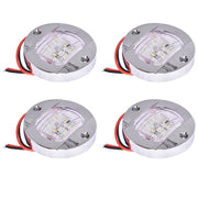 DURAFORCE 4X White 3" Round Marine Boat LED Cabin Deck Walkway Courtesy Lights Stern Light