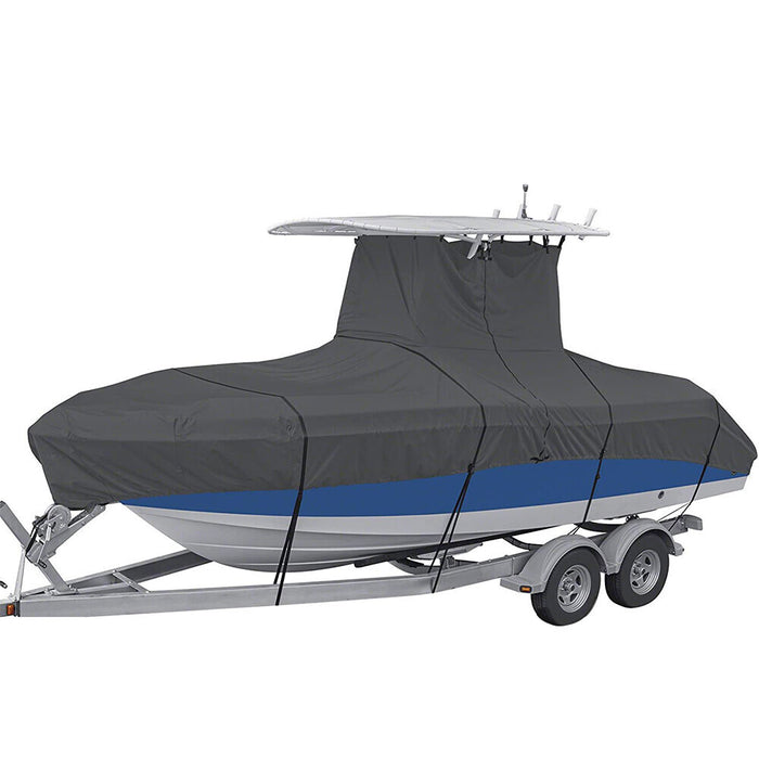 DURAFORCE For Center Console Boats With T-Top Roofs Heavy Duty Boat Cover 20-22ft Grey