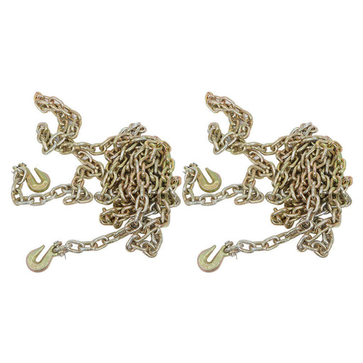 DURAFORCE 2 Pack 3/8" 20' G70 Tow Chain Tie Down Binder With Grade 70 Hooks US