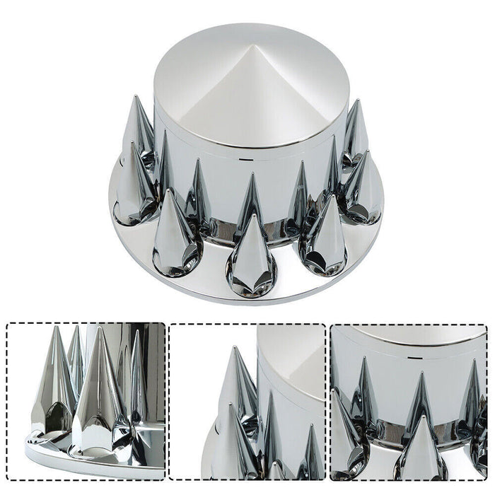 DURAFORCE Rear Axle Wheel Covers 33mm Spike Screw-on Lug Nut Cover For Semi Truck