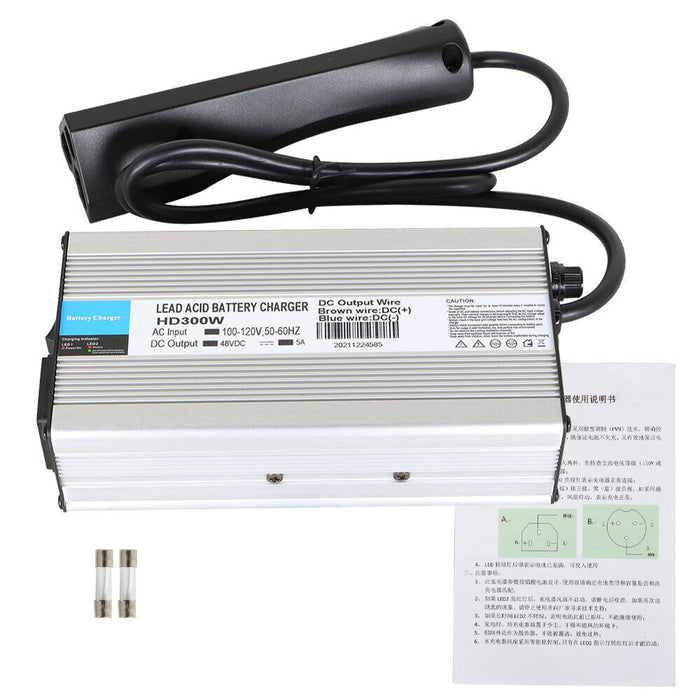 DURAFORCE 48 Volt 5Amp Golf Cart Battery Charger For EZGo RXV Models -RXV style Plug