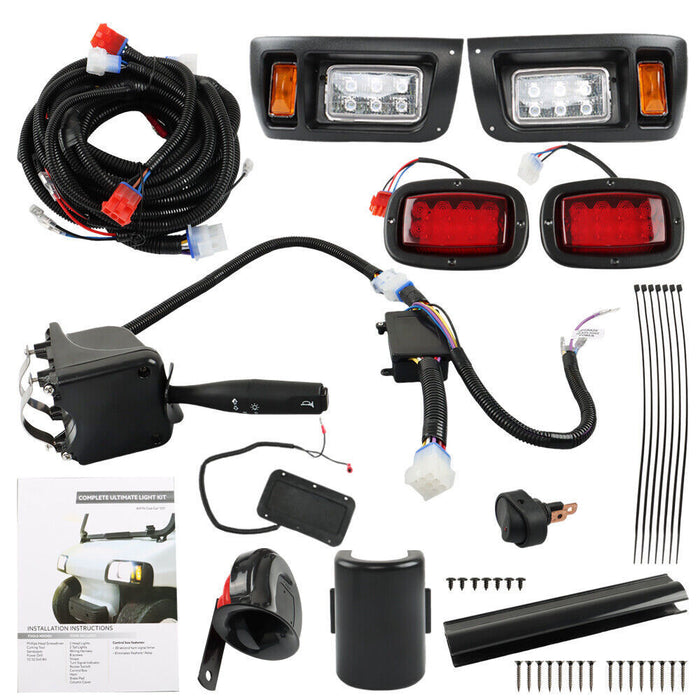 DURAFORCE LED Headlight + Tail Light Kit Set For Club Car DS Carts 1993-UP Golf Cart