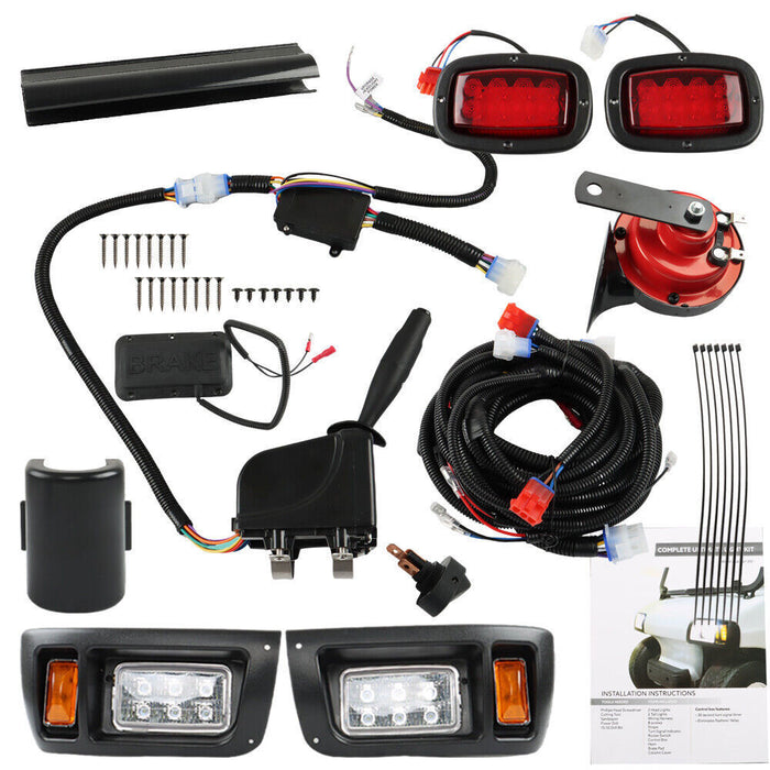 DURAFORCE LED Headlight + Tail Light Kit Set For Club Car DS Carts 1993-UP Golf Cart