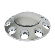 DURAFORCE Set of 2 Semi Truck Front Axle Cover Hub Cap Thread-On 33mm Lug Nuts Chrome