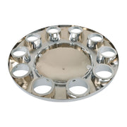 DURAFORCE Set of 2 Semi Truck Front Axle Cover Hub Cap Thread-On 33mm Lug Nuts Chrome