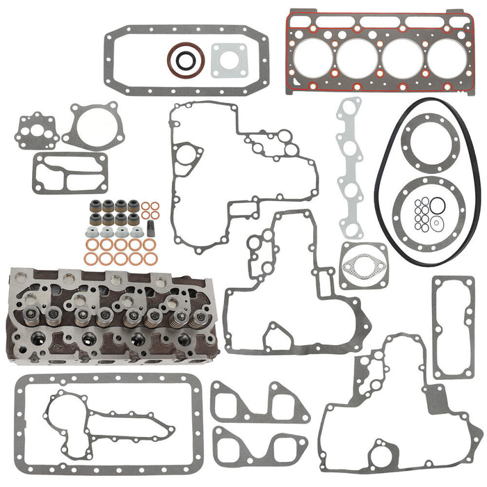 DURAFORCE Complete Cylinder Head + Head Gasket Kit For Kubota V1702 Bobcat 1600 733 743 US