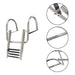 DURAFORCE 4 Steps Pontoon Boat Ladder Stainless Steel Folding Telescoping Rear Entry