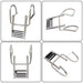 DURAFORCE 4 Steps Pontoon Boat Ladder Stainless Steel Folding Telescoping Rear Entry