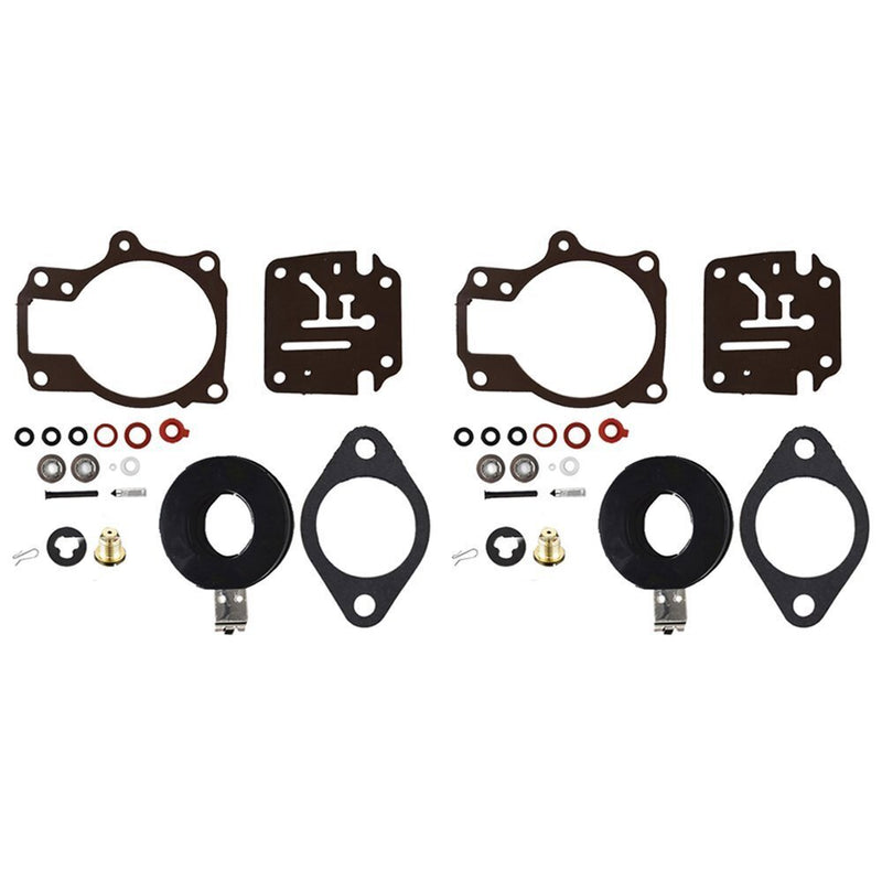 DURAFORCE Set of 2 Carburetor Carb Rebuild Kit w Float For Johnson Evinrude 50 55 60 HP