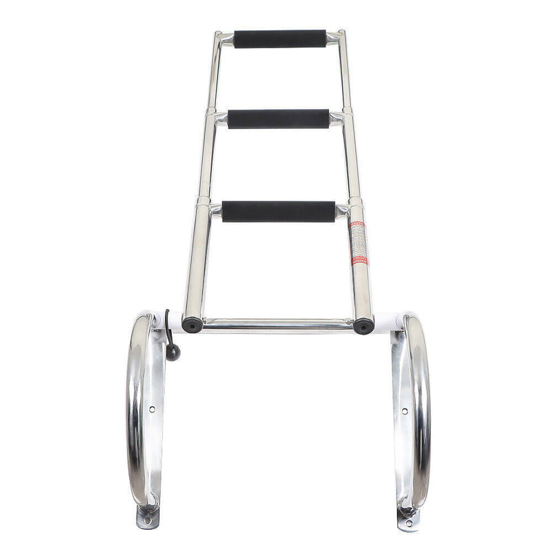 DURAFORCE 3 Steps Boat Ladder Stainless Steel in-Board Telescoping Folding Dock Ladder
