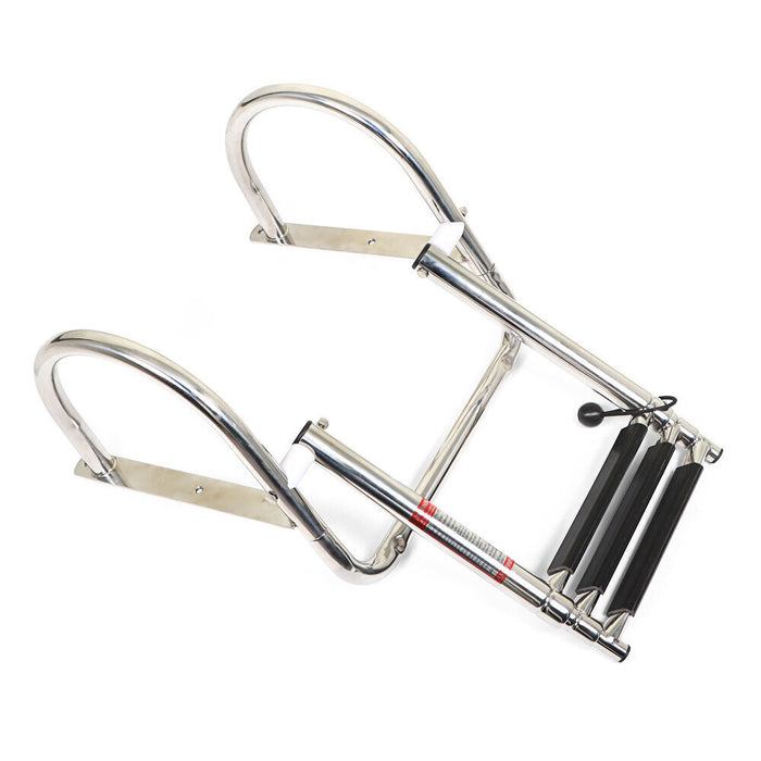 DURAFORCE 3 Steps Boat Ladder Stainless Steel in-Board Telescoping Folding Dock Ladder