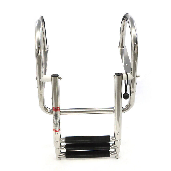 DURAFORCE 3 Steps Boat Ladder Stainless Steel in-Board Telescoping Folding Dock Ladder