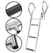 DURAFORCE 3 Steps Boat Ladder Stainless Steel in-Board Telescoping Folding Dock Ladder