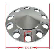 DURAFORCE ABS Chrome Front Axle Cover 33mm Thread-on Nut Covers For Semi Truck Spiked