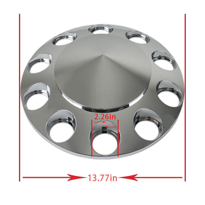 DURAFORCE ABS Chrome Front Axle Cover 33mm Thread-on Nut Covers For Semi Truck Spiked