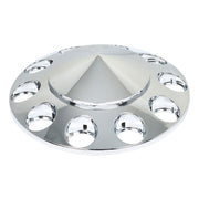 DURAFORCE ABS Chrome Front Axle Cover 33mm Thread-on Nut Covers For Semi Truck Spiked