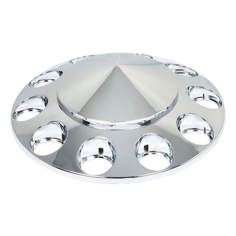 DURAFORCE ABS Chrome Front Axle Cover 33mm Thread-on Nut Covers For Semi Truck Spiked