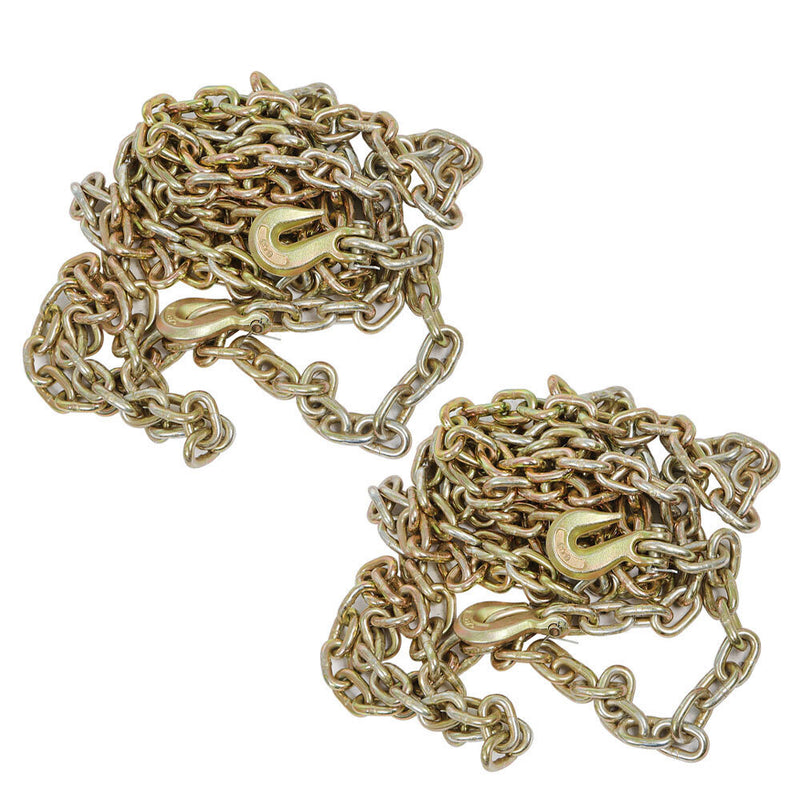 DURAFORCE 2 Pack 3/8" 20' G70 Tow Chain Tie Down Binder With Grade 70 Hooks New