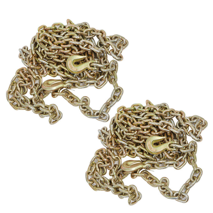 DURAFORCE 2 Pack 3/8" 20' G70 Tow Chain Tie Down Binder With Grade 70 Hooks New