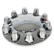 DURAFORCE Set of 2 Chrome Front Axle Wheel Cover with Hub Cap 33mm Lug Nuts for Semi Truck