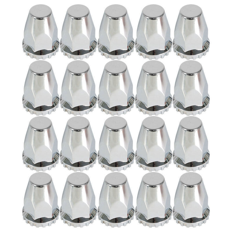 DURAFORCE Set of 2 Chrome Front Axle Wheel Cover with Hub Cap 33mm Lug Nuts for Semi Truck
