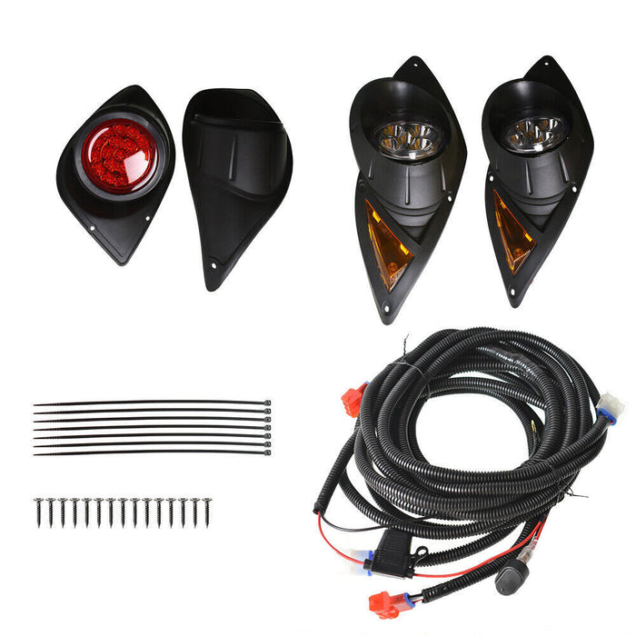 DURAFORCE 12V Golf Cart LED Headlights & Tail Lights Kit Set for Yamaha Drive G29 2007+