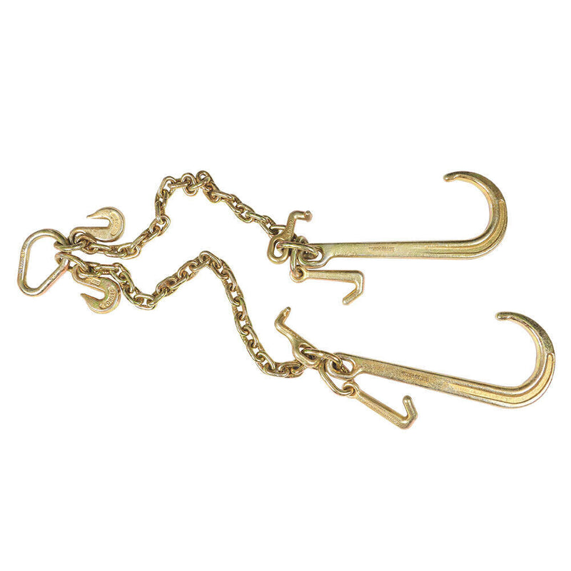 DURAFORCE V-Chain Bridle w/ 15" Large J Hooks, T- Hook&J-Hook w/Grab Hooks 2' Legs G70 New