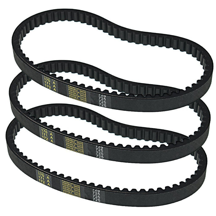 DURAFORCE 3 Rubber belts Go Kart Drive Belt 725 for 30 Series torque converter- 3pc SET
