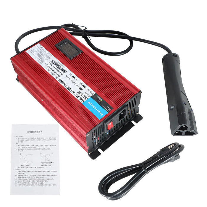 DURAFORCE New 48 V 12A "Triangle" 3 Pin Style Plug Golf Cart Charger For EZGO RXV & TXT