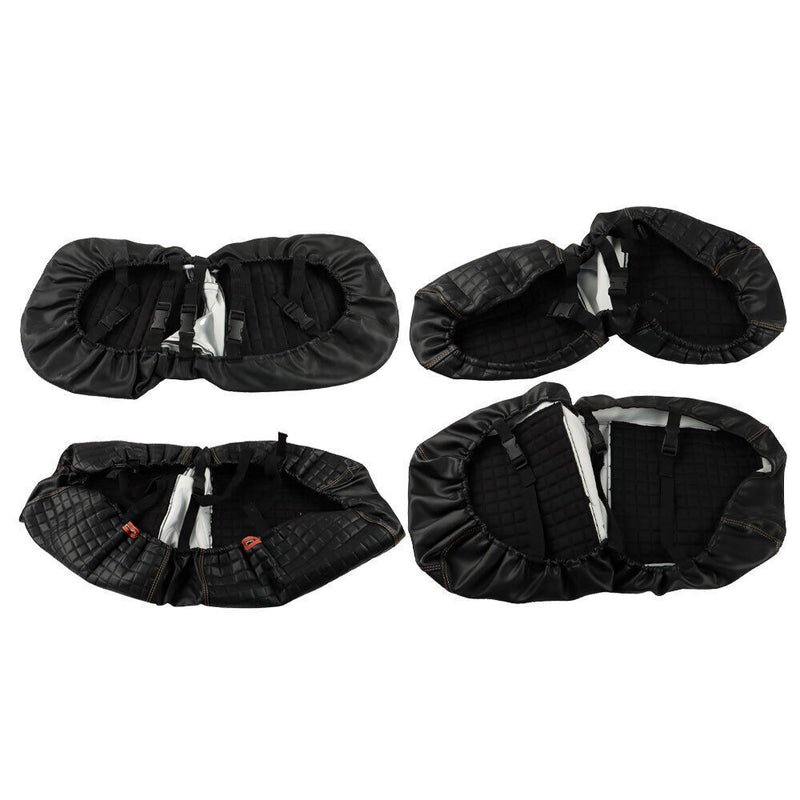 DURAFORCE 4Pcs Golf Carts Seat Covers Front & Rear For Yamaha Drive/Drive 2 2007-Up Black