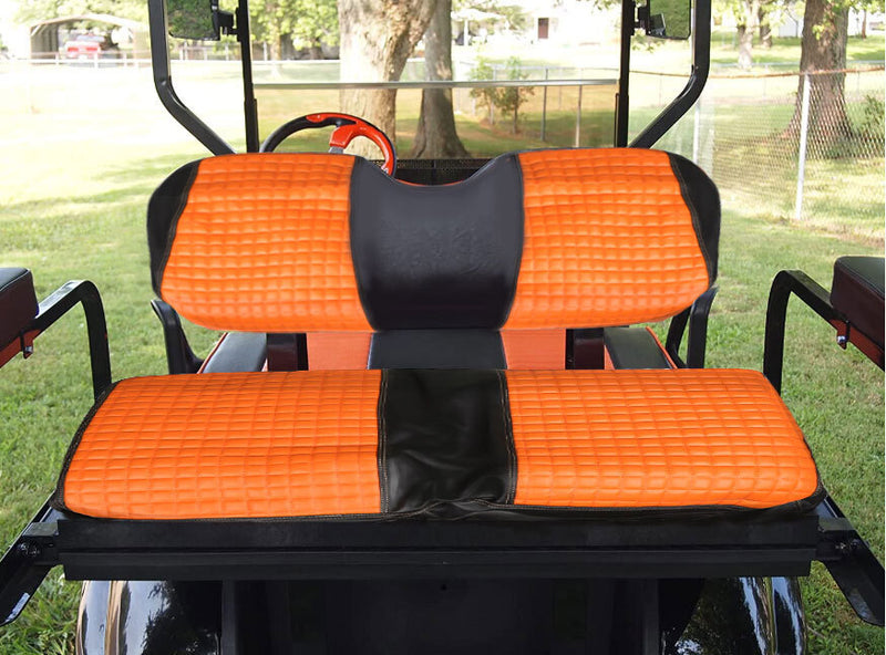 DURAFORCE Orange Front & Rear Seat Covers Fits For Club Car Precedent Golf Carts 2004-Up