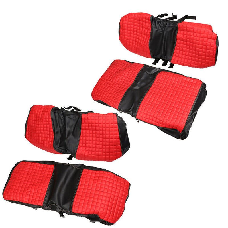 DURAFORCE Red Color Golf Carts Front And Rear Seat Covers For Club Car Precedent 2004-Up
