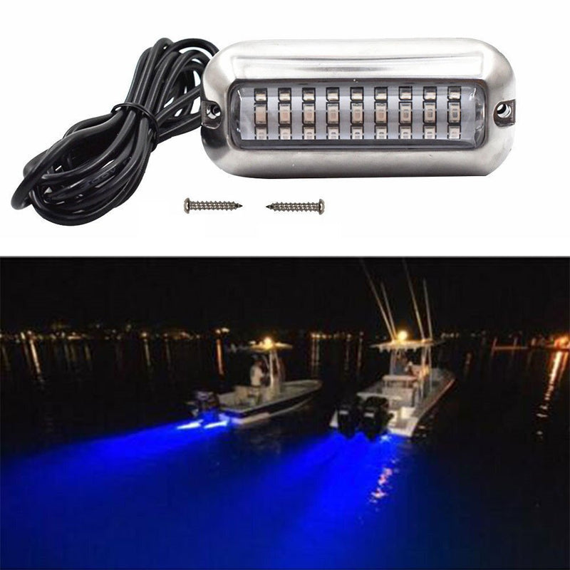 DURAFORCE For 3.5" Marine/Boat 27 Blue LED 50W 12V Underwater Pontoon Boat Transom Lights