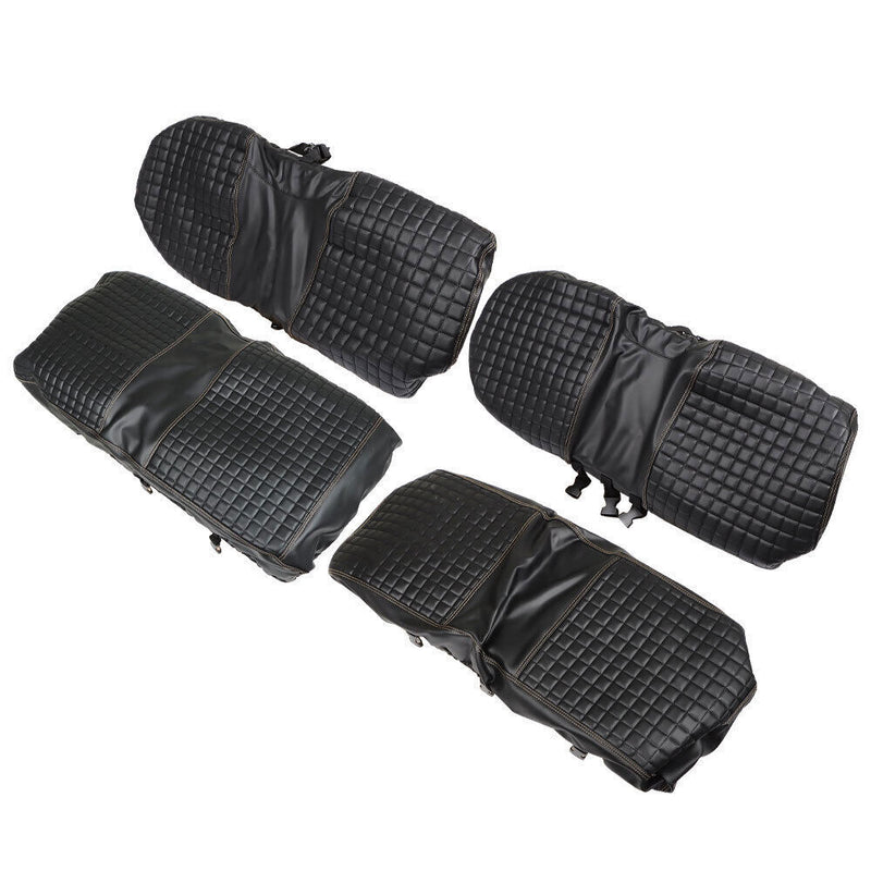 DURAFORCE 4Pcs Black Front & Rear Seat Covers For EZGO Medalist TXT 1994-2013 Golf Carts