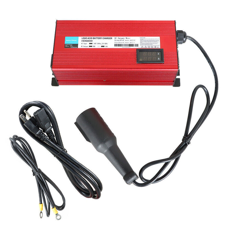 DURAFORCE 48Volt 10A Round 3 Pin Plug Charger with OBC bypass For Club Car Golf Cart