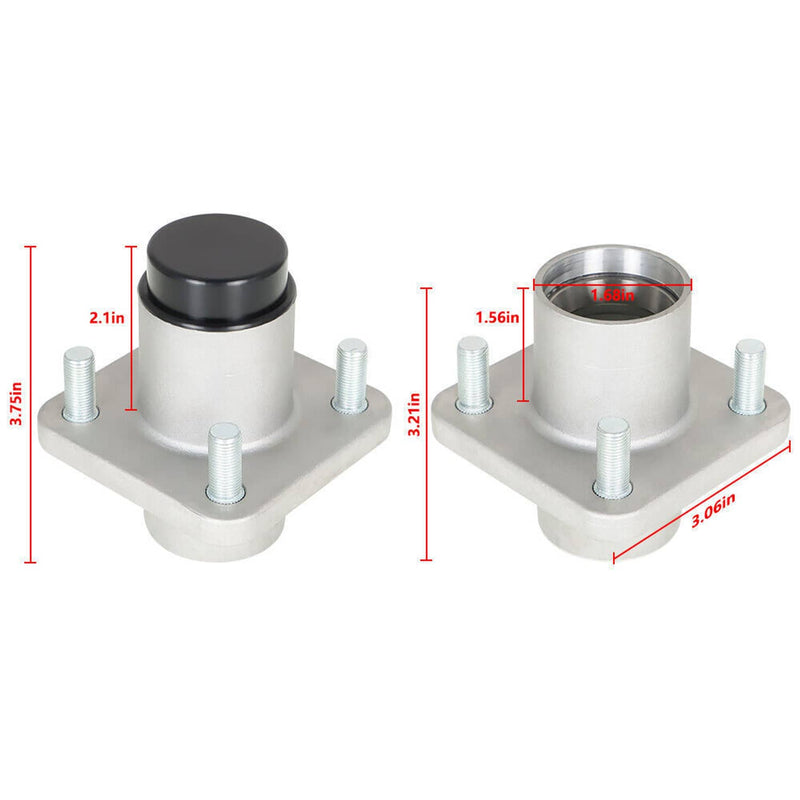 DURAFORCE Front Hub Assembly Wheel Hub ×2 For EZGO TXT/ Medalist G/E Golf Cart 1976-2001.5